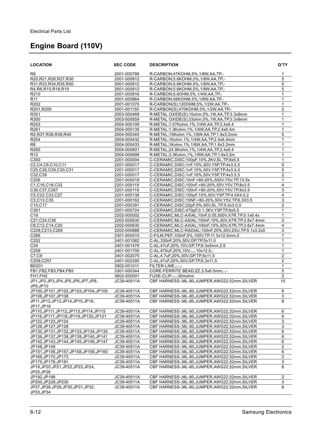 Samsung Laser-Printer ML-5050G Parts and Service-5